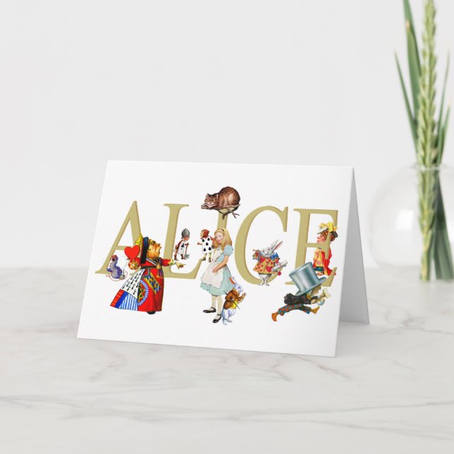 ALICE IM WUNDERLAND UND FREUEN KARTE (Vorderseite)