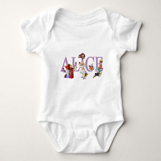 Alice im Wunderland und Freunde Baby Strampler (Vorderseite)
