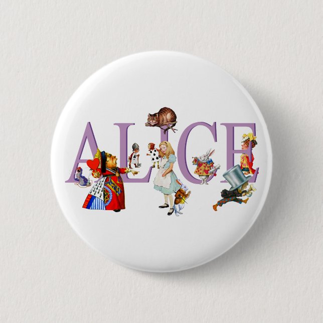 ALICE IM WUNDERLAND UND FREUNDE BUTTON (Vorderseite)