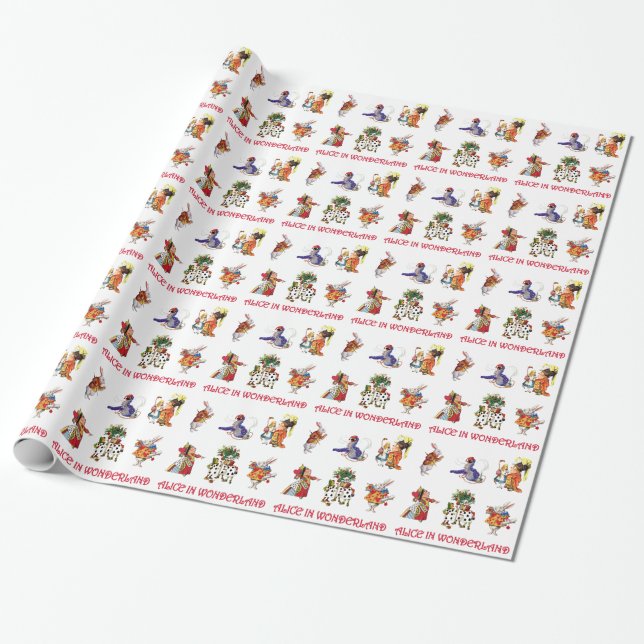 Alice im Wunderland und Freunde Geschenkpapier (Ungerollt)