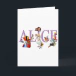 Alice im Wunderland und Freunde Karte<br><div class="desc">Alice in Wonderland and Friends,  including the Mad Hatter,  the Queen of Hearts,  the Duchess,  the Caterpillar,  the Cheshire Cat,  the White Rabbit and the Cardmen.</div>