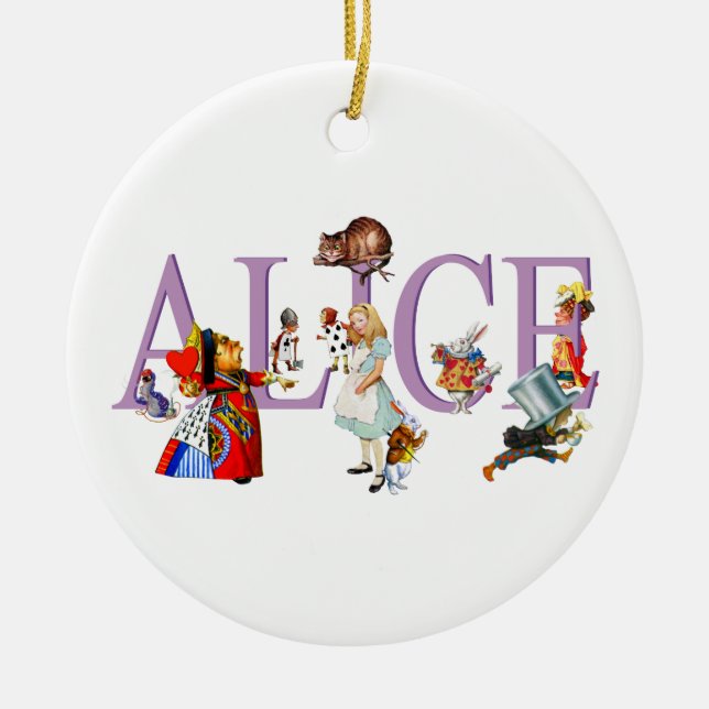 Alice im Wunderland und Freunde Keramik Ornament (Vorne)