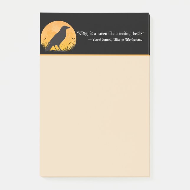 Alice im Wunderland und Raven Post-it Klebezettel (Vorderseite)