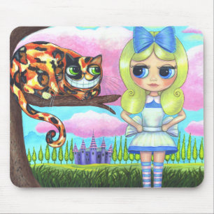 Alice im Wunderland und Schloss Cheshire Mousepad