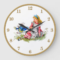 Alice im Wunderland und Weiße Kaninchenuhr
