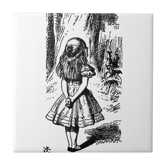 Alice im Wunderland - ursprüngliche Illustration Fliese (Vorderseite)