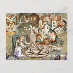 Alice im Wunderland Verrückte Teegesellschaft Postkarte