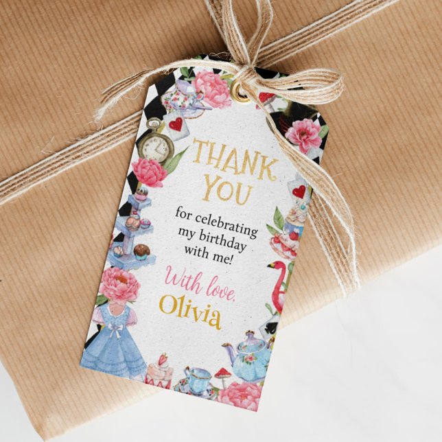 Alice im Wunderland Vielen Dank Tag Geschenkanhänger (Von Creator hochgeladen)