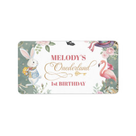 Alice im Wunderland Vintag 1. Geburtstag Adressaufkleber