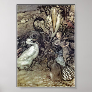 Alice im Wunderland Vintag Book Illustration Poster