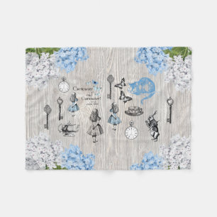 Alice im Wunderland Vintage Blume Fleece Blanken