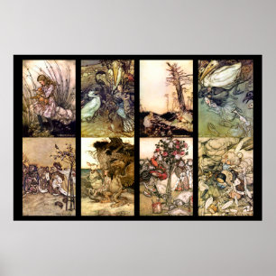 Alice im Wunderland Vintage Poster Set von 8 Bilde