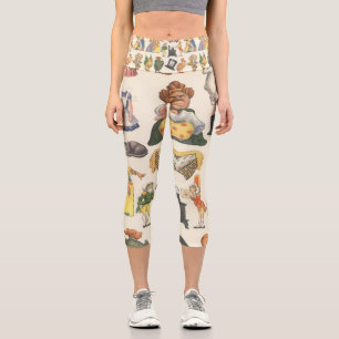Alice im Wunderland, Vintage Viktorianische Papier Capri Leggings