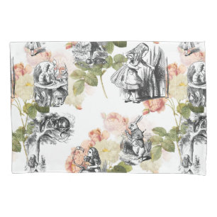 Alice im Wunderland-Vintager Rosen-Kissen-Kasten Kissenbezug