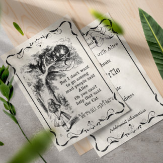 Alice im Wunderland Vintages benutzerdefiniertes P Einladung