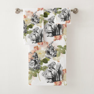 Alice im Wunderland-Vintages Rosen-Tuch-Set Badhandtuch Set