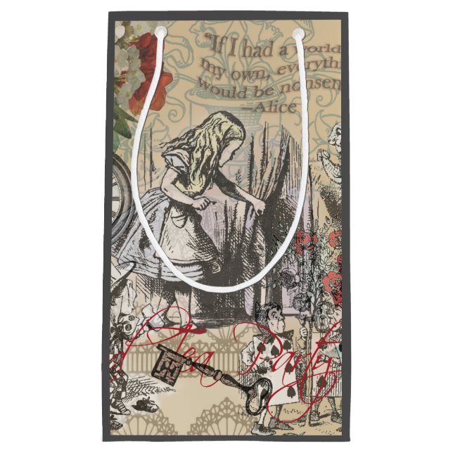 Alice im Wunderland Vorhang Classic Art Kleine Geschenktüte (Vorderseite)