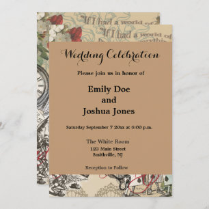 Alice im Wunderland Vorhang Unsinn Einladung