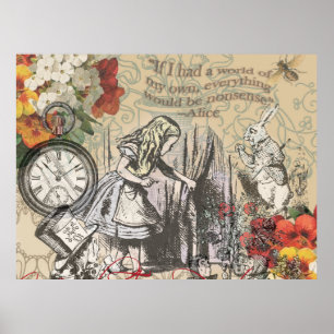 Alice im Wunderland Vorhang Unsinn Poster