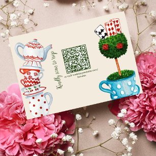Alice im Wunderland Wedding qr Code RSVP Card