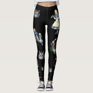 Alice im Wunderland-weiße Kaninchen-Cheshire-Katz Leggings