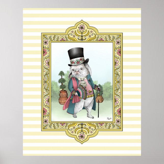 Alice im Wunderland Weiße Kaninchenkleidung Poster (Vorne)