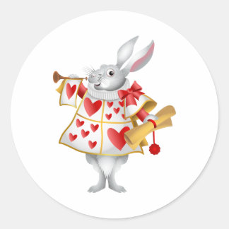 Alice im Wunderland Weißer Hase Herold Runder Aufkleber