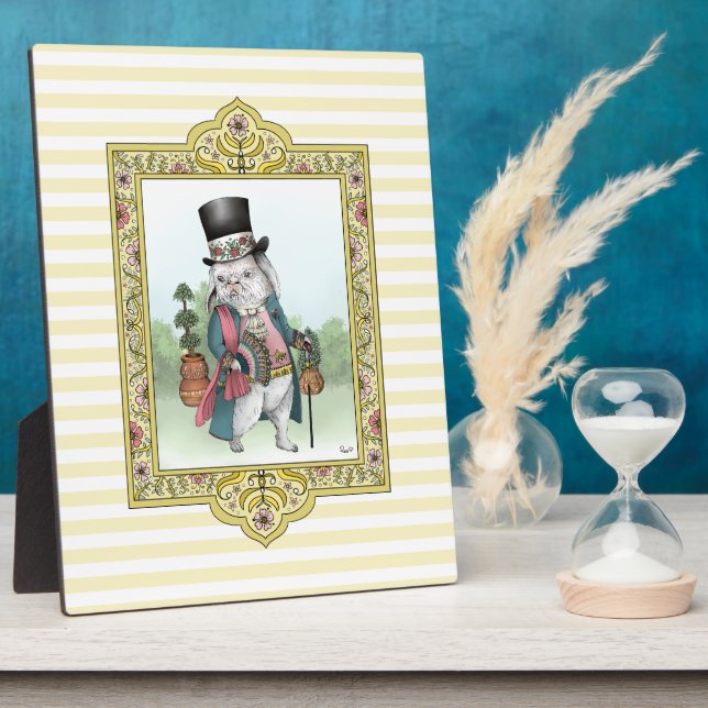 Alice im Wunderland Weißer Hase trägt Kleidung Fotoplatte (Seite)