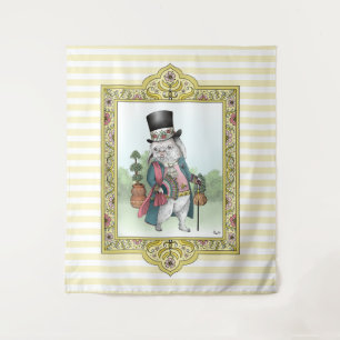 Alice im Wunderland Weißer Hase trägt Kleidung Wandteppich