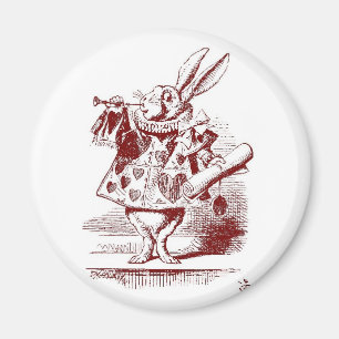 Alice im Wunderland Weißes Kaninchen mit Trompete Magnet