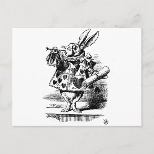 Alice im Wunderland Weißes Kaninchen mit Trumpet Postkarte