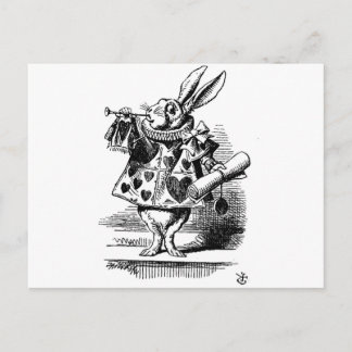 Alice im Wunderland Weißes Kaninchen mit Trumpet Postkarte