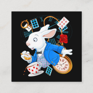 Alice im Wunderland - Weißes Kaninchen Quadratische Visitenkarte