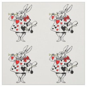 Alice im Wunderland-weißes Kaninchen-rote schwarz Stoff