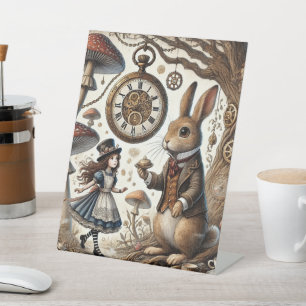 Alice im Wunderland weißes Kaninchen Sockelschild