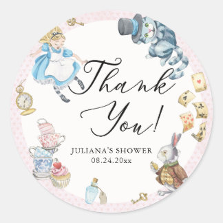 Alice im Wunderland Whimsical Dusche Runder Aufkleber