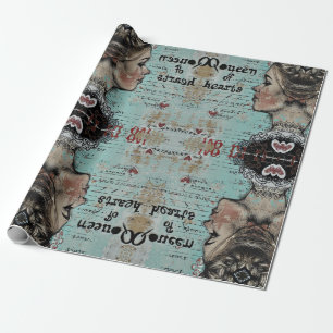 Alice im Wunderland whimsical Königin der Herzen Geschenkpapier