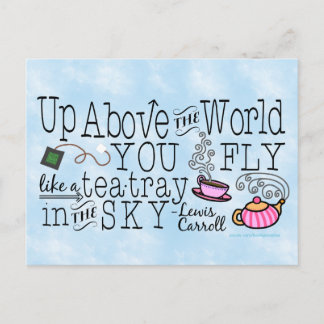 Alice im Wunderland Whimsical Tee Carroll Zitat Postkarte