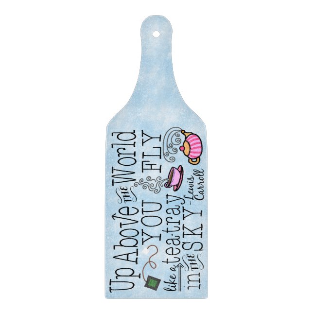 Alice im Wunderland Whimsical Tee Carroll Zitat Schneidebrett (Vorderseite)