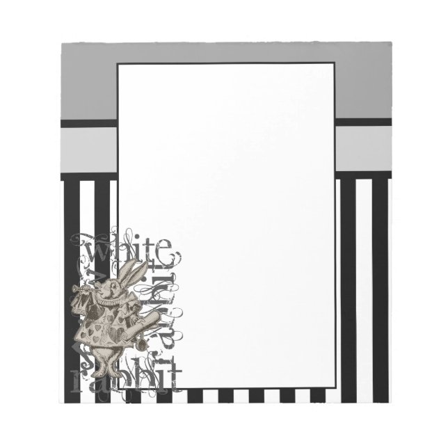 Alice im Wunderland White Rabbit Grunge Notizblock (Vorderseite)