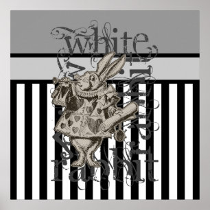 Alice im Wunderland White Rabbit Grunge Poster