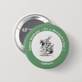 Alice im Wunderland White Rabbit Herald Birthday Button