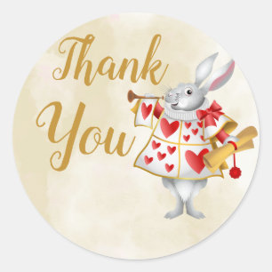 Alice im Wunderland White Rabbit Herald Danke Runder Aufkleber