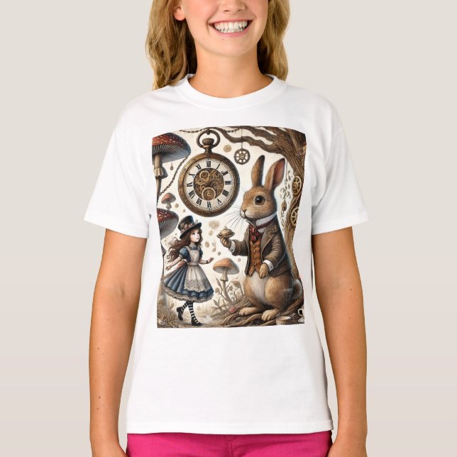 Alice im Wunderland White Rabbit Tee Art (Vorderseite)