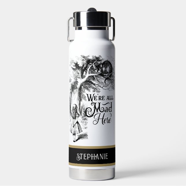 Alice im Wunderland, wir sind hier alle tot Trinkflasche (Vorderseite)