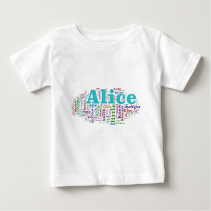 Alice im Wunderland-Wort-Wolke Baby T-shirt
