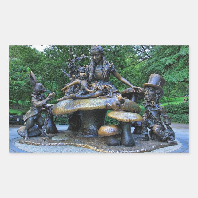 Alice im Wunderland - Zentralpark NYC Rechteckiger Aufkleber (Vorderseite)