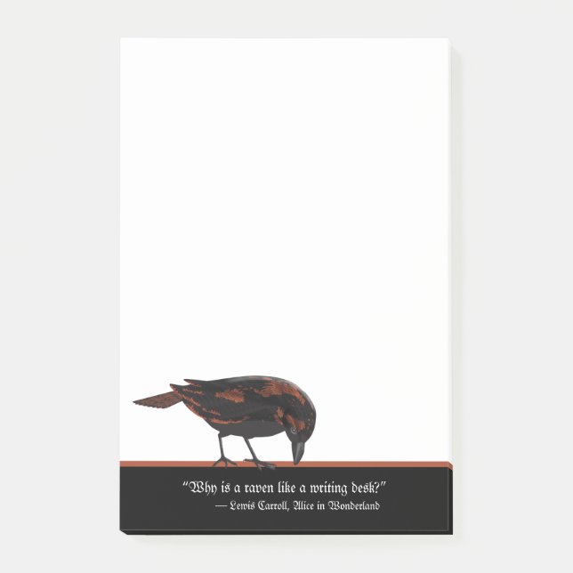 Alice im Wunderland-Zitat und Raven Post-it-Hinwei Post-it Klebezettel (Vorderseite)