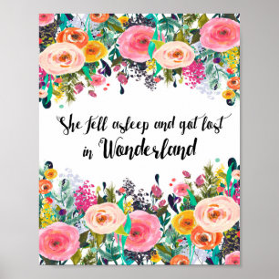 Alice im Wunderland, Zitatdruck für das Kinderzimm Poster