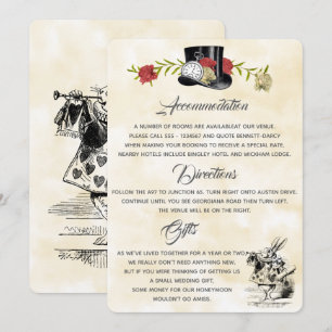 Alice im Wunderland Zusatzinformationskarte Einladung
